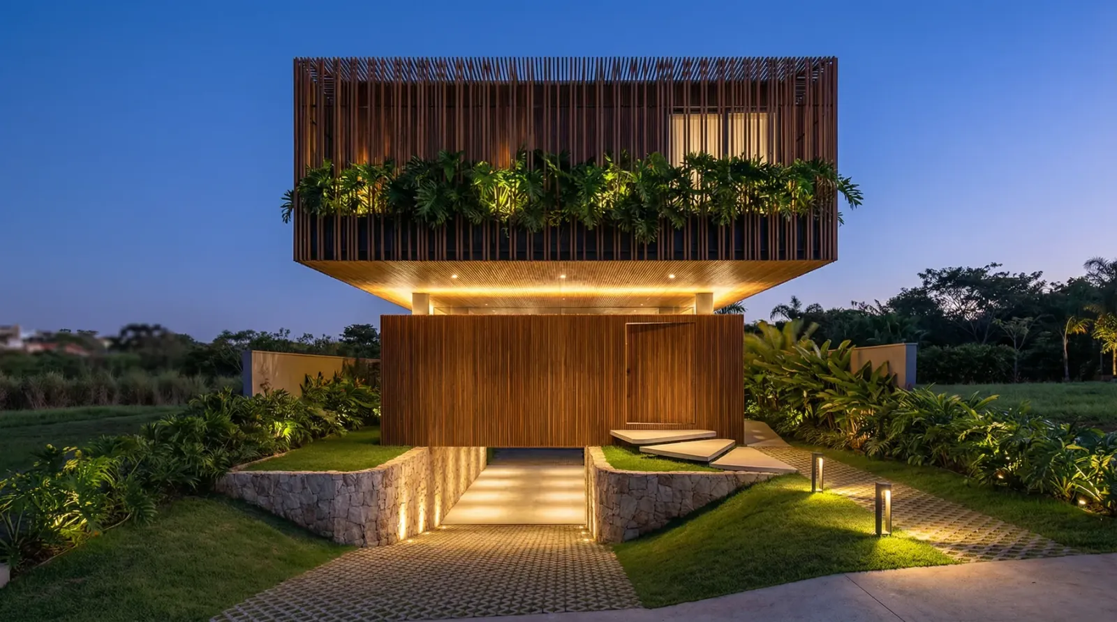 Arquitetos em Barueri e Alphaville para casas contemporâneas de alto padrão, com brises, volume suspenso e paisagismo