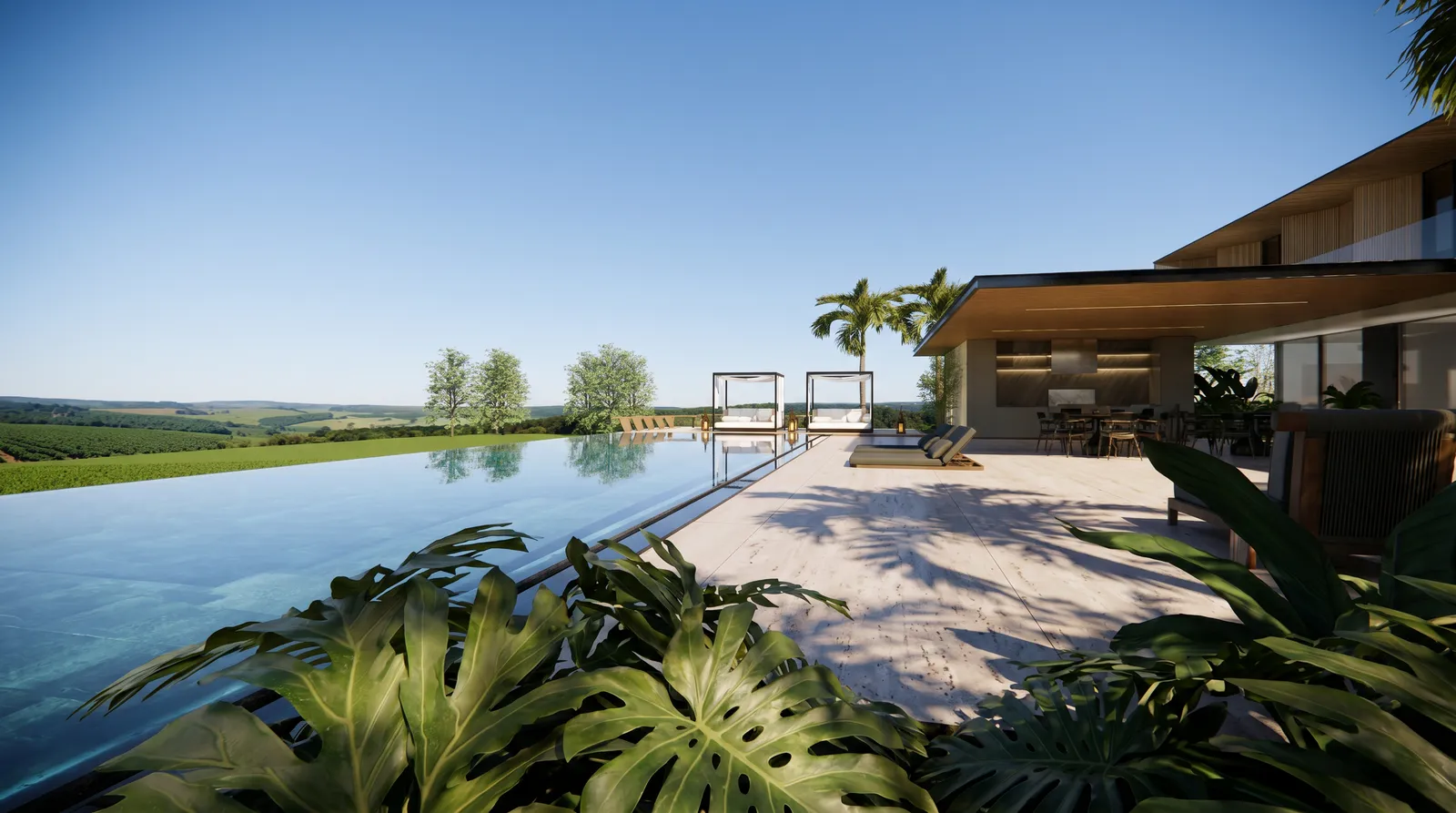 Panoramic pool at Casa Otel in Fazenda Boa Vista with open view and private leisure architecture
